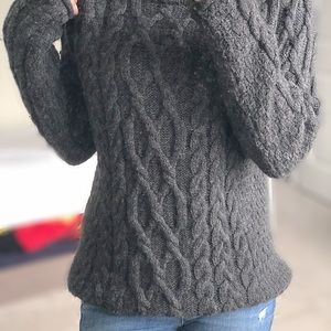 100% Wool Grey Turtleneck Sweater